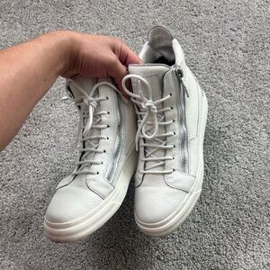 Giuseppe Zanotti White Leather High-Top Sneakers